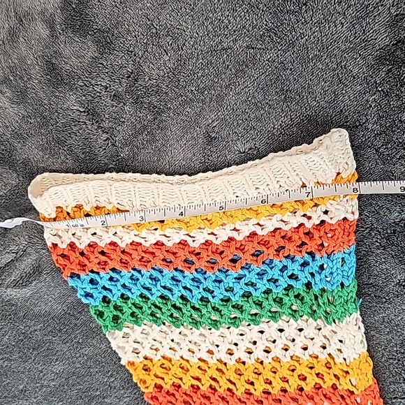 NWOT Boho crochet bell sleeve Granny squares open front sweater. Oversized S - Picture 8 of 10